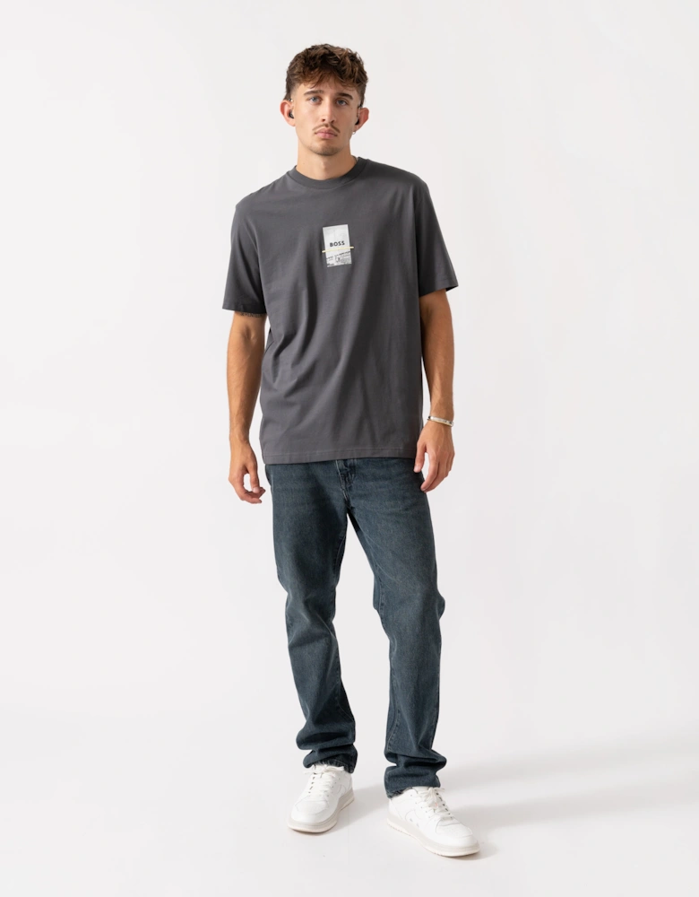 BOSS Green Tee Photoprint Mens T-Shirt - Dark Grey 027