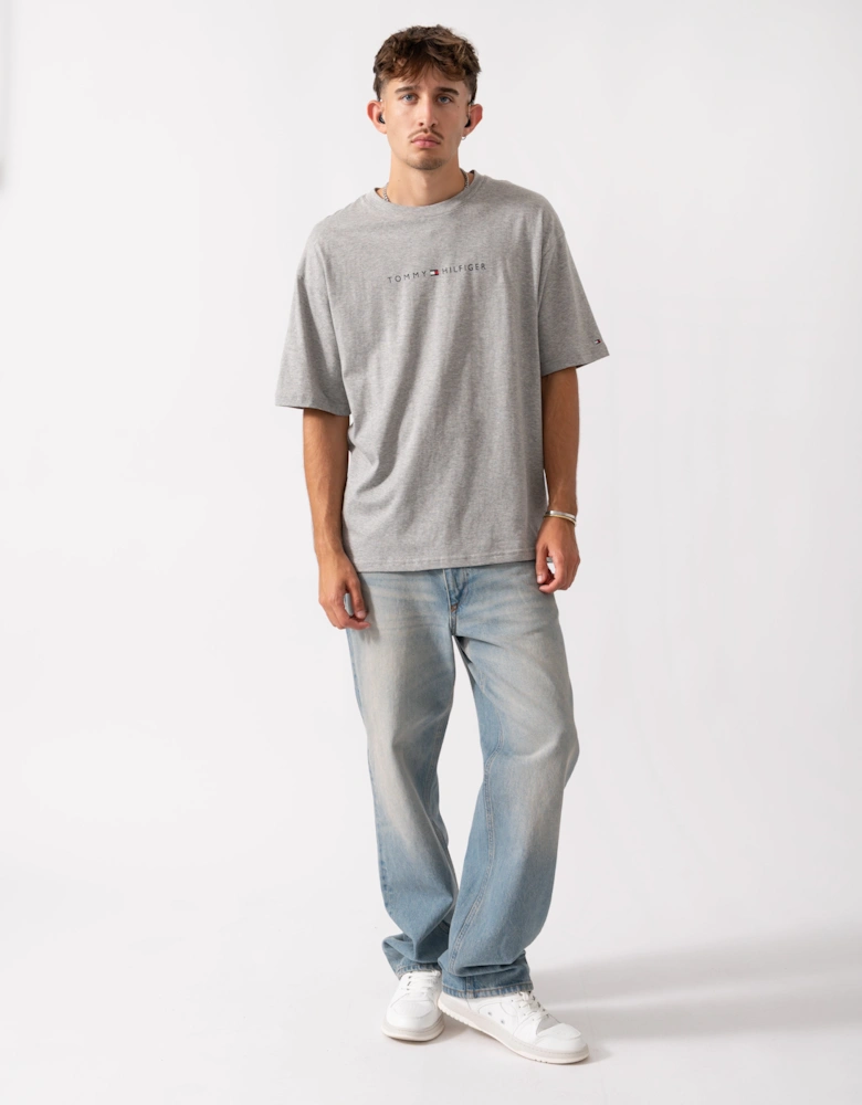 Contrast Logo Mens T-Shirt - Light Grey Heather