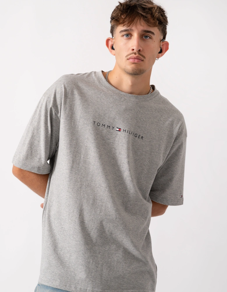 Contrast Logo Mens T-Shirt - Light Grey Heather