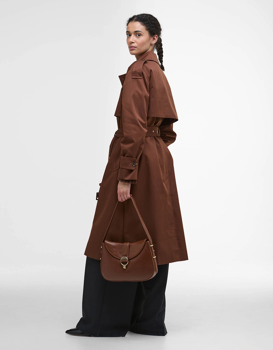 Alder Womens Leather Sling Bag - Brown
