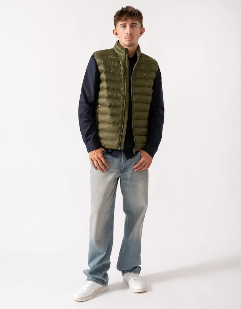 Packable Recycled Mens Quilted Gilet - Huntsman Green