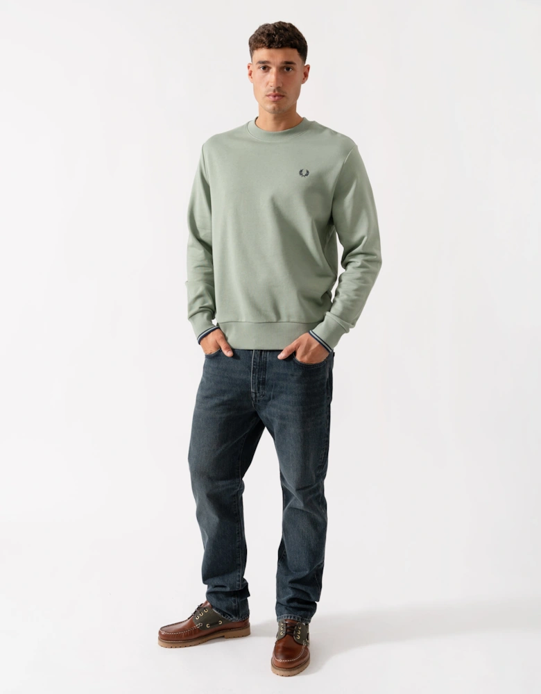 Mens Crew Neck Sweatshirt - Bayleaf/Dark Airforce/Tennis Blue Z49