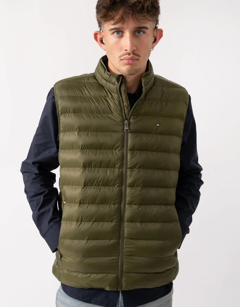 Packable Recycled Mens Quilted Gilet - Huntsman Green