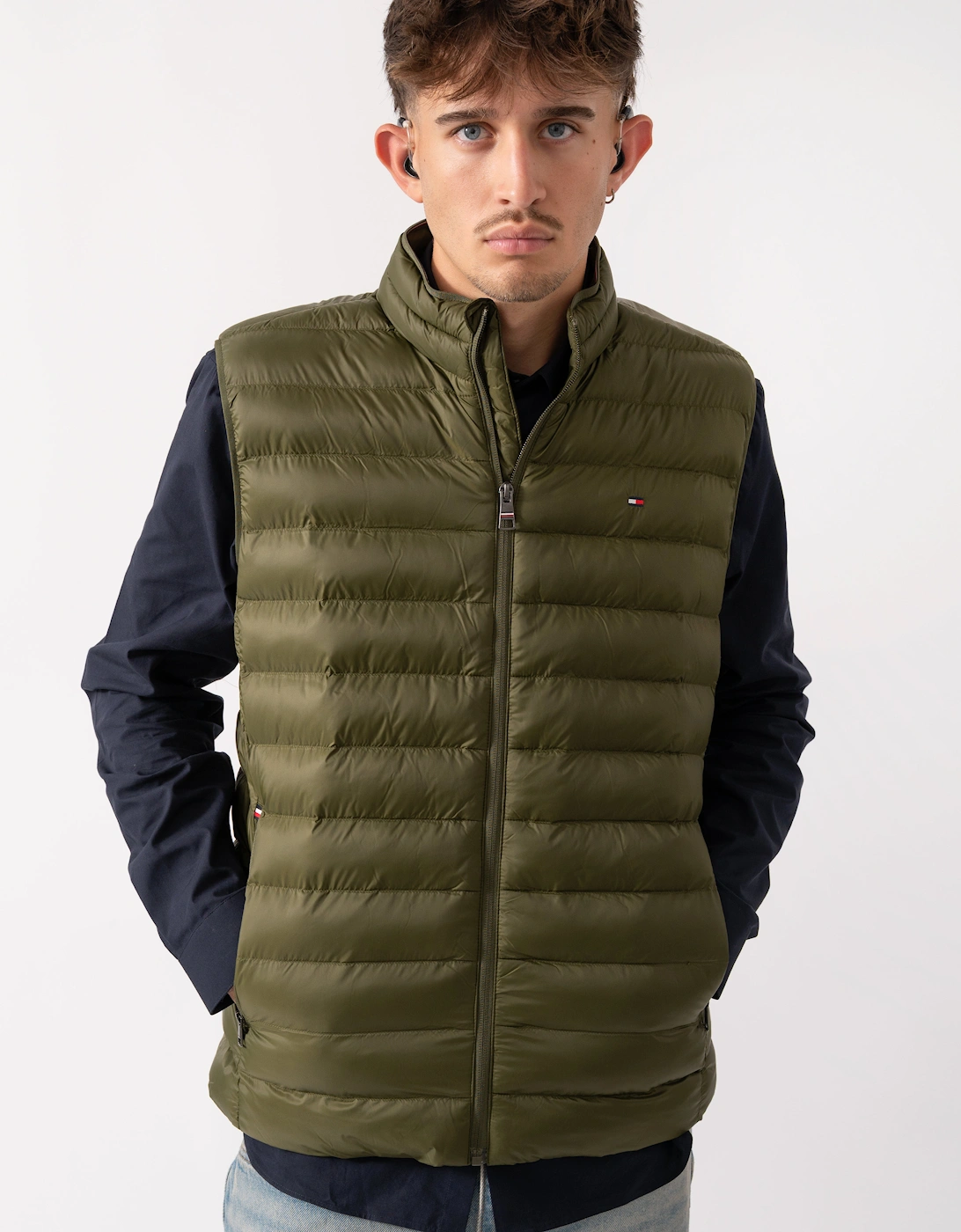 Packable Recycled Mens Quilted Gilet - Huntsman Green