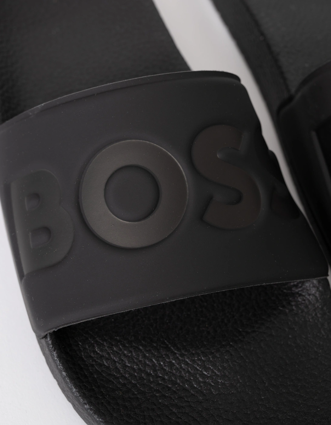 BOSS Orange Aryeh Mens Italian-Made Slides With Large Logo Detail - Black 001