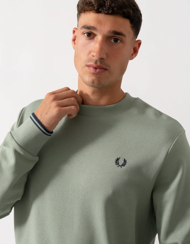 Mens Crew Neck Sweatshirt - Bayleaf/Dark Airforce/Tennis Blue Z49