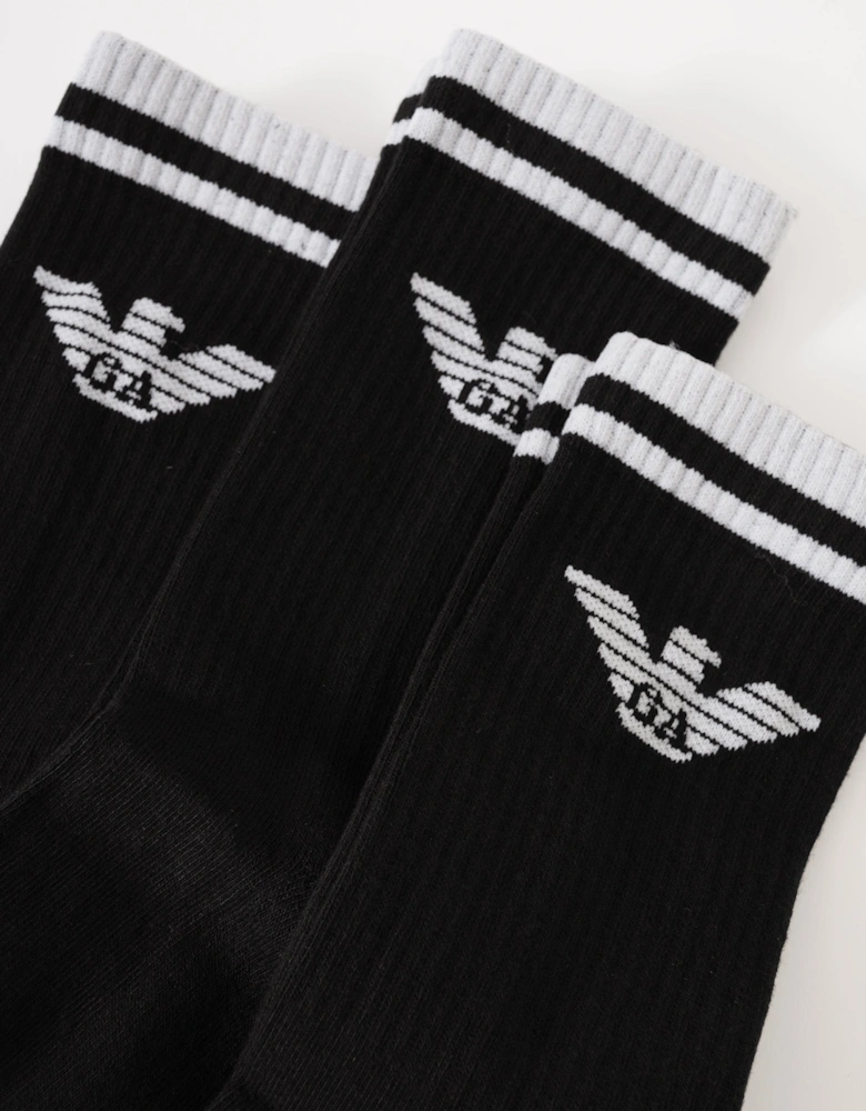 3-Pack Mens Socks EM000554-AF18145 Black/Black/Black MC061