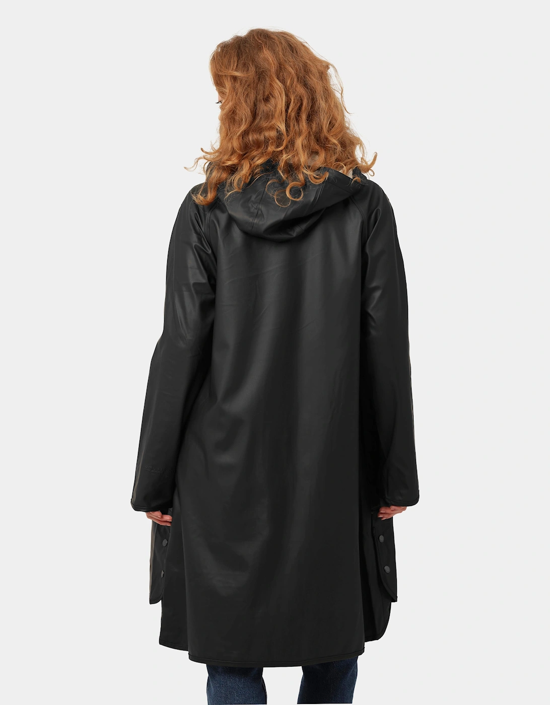 Rain Womens A-Line Rubberised Raincoat - Black 001