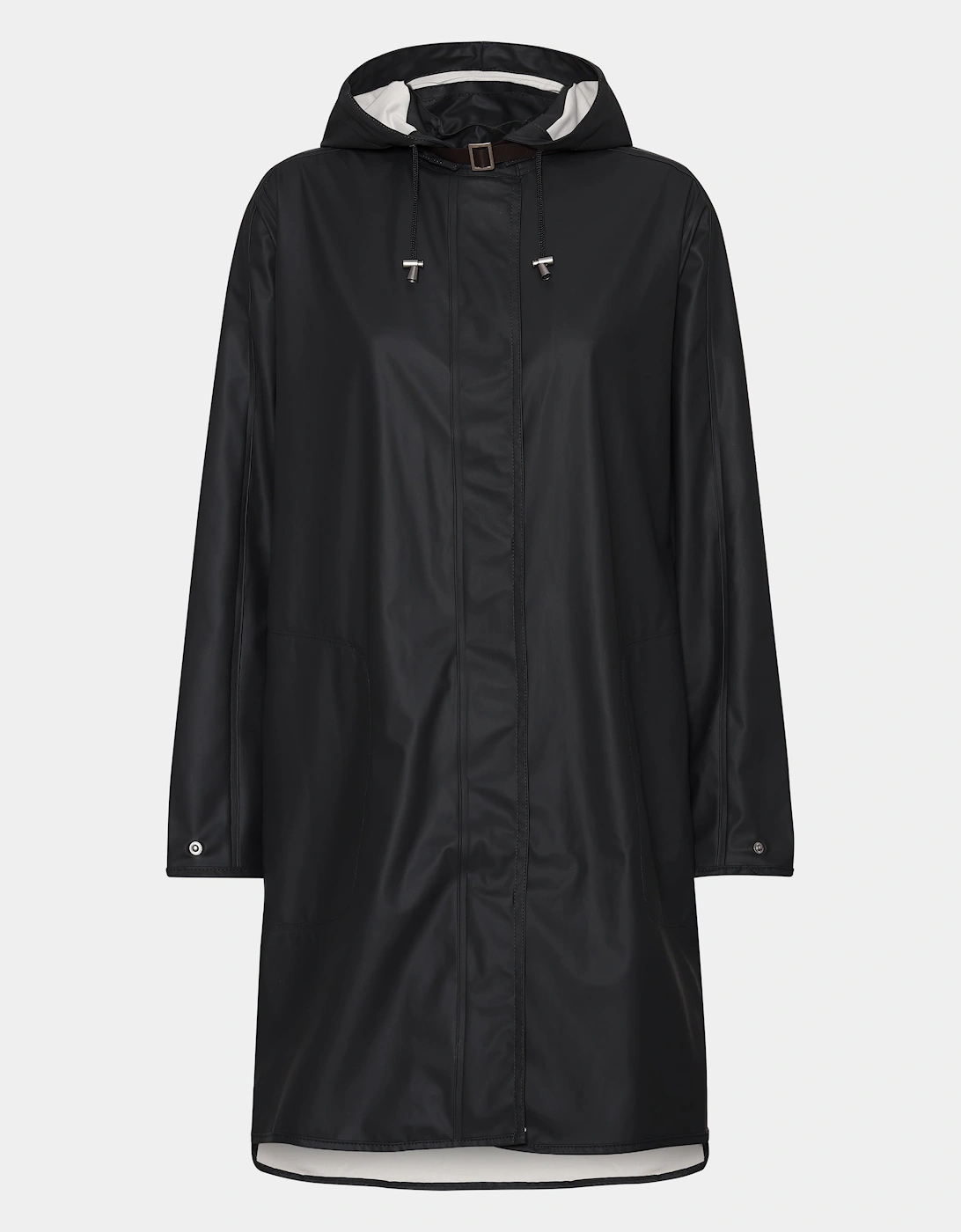 Rain Womens A-Line Rubberised Raincoat - Black 001