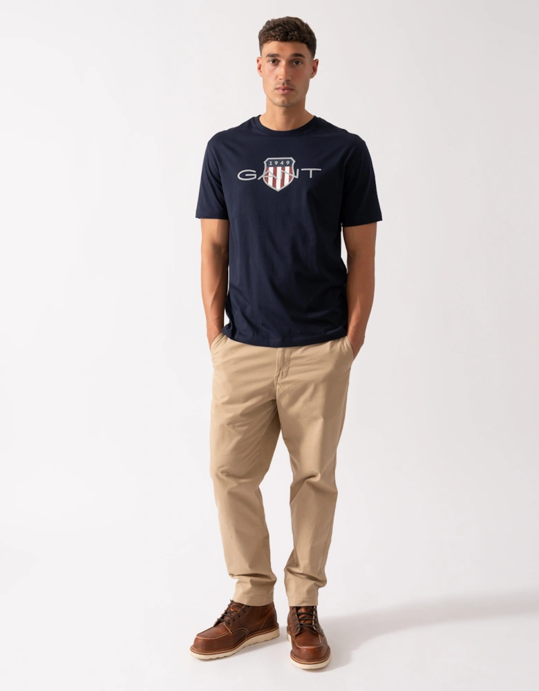 Mens Short Sleeve Archive Shield T-Shirt - 433 Evening Blue