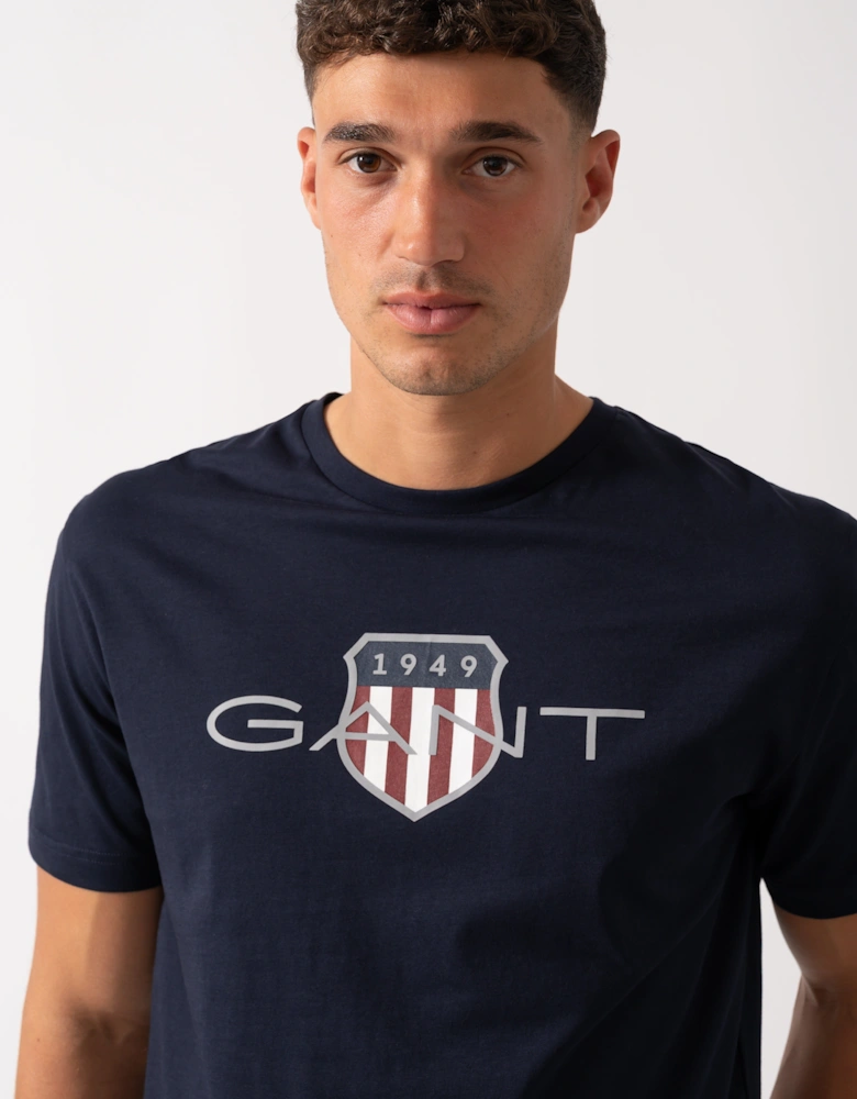 Mens Short Sleeve Archive Shield T-Shirt - 433 Evening Blue