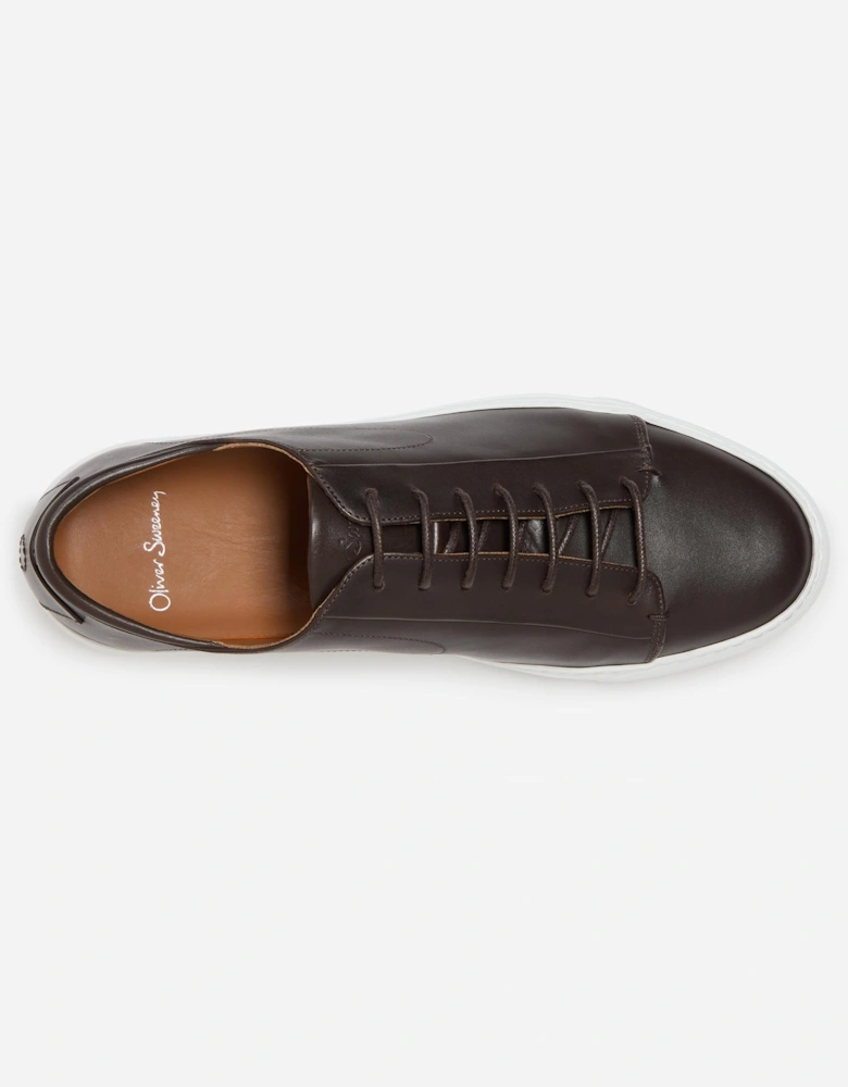 Sirolo Mens Calf Leather Lightweight Trainers - Dark Brown
