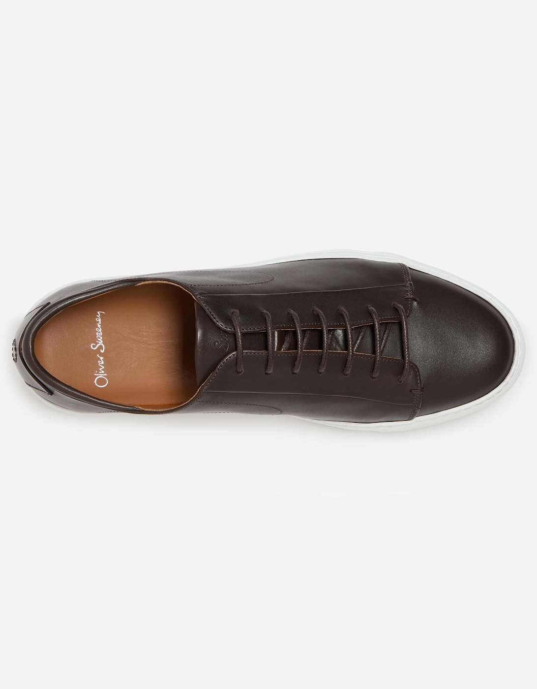 Sirolo Mens Calf Leather Lightweight Trainers - Dark Brown