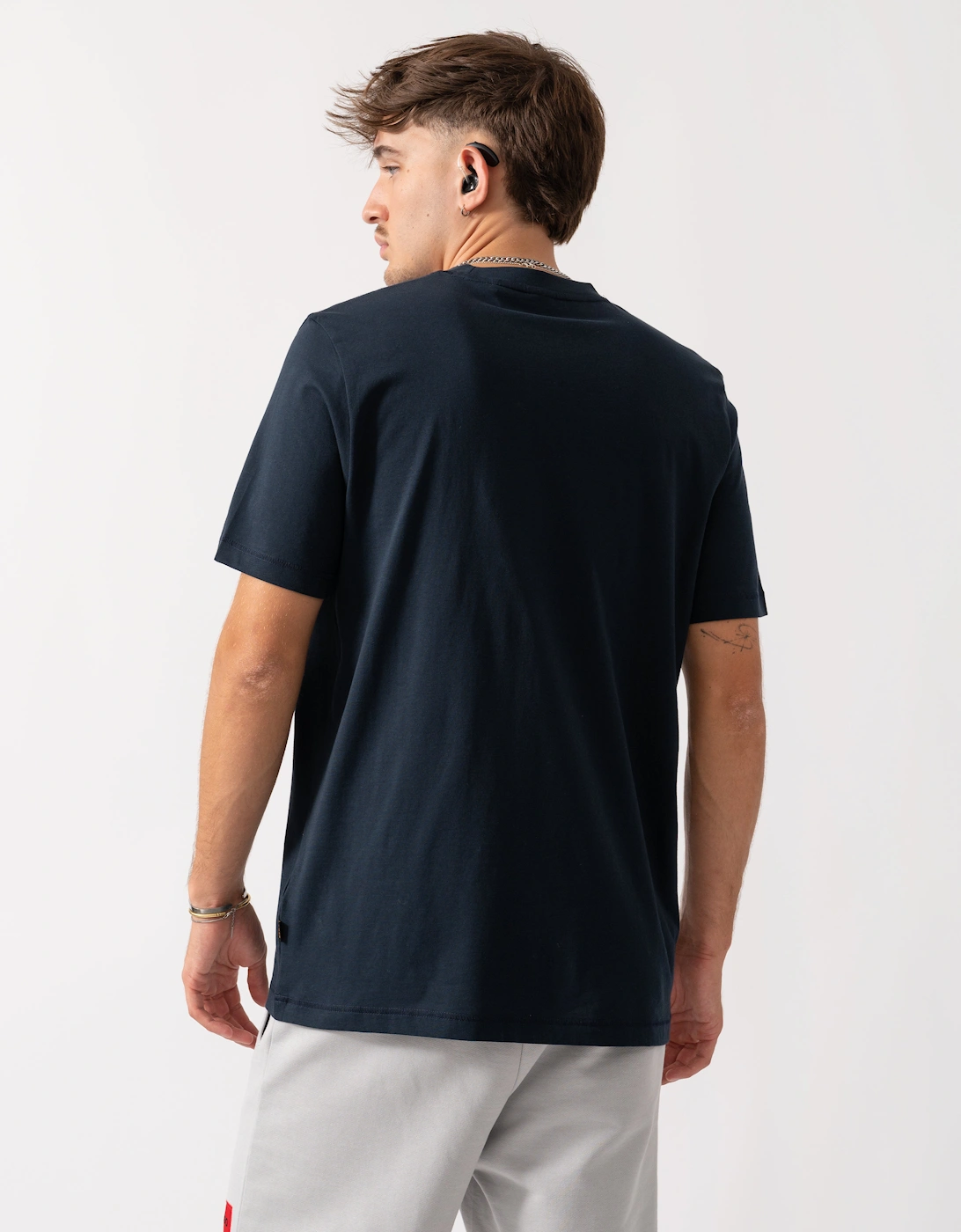 BOSS Orange Te Container Mens Graphic Print T-Shirt - Dark Blue 404