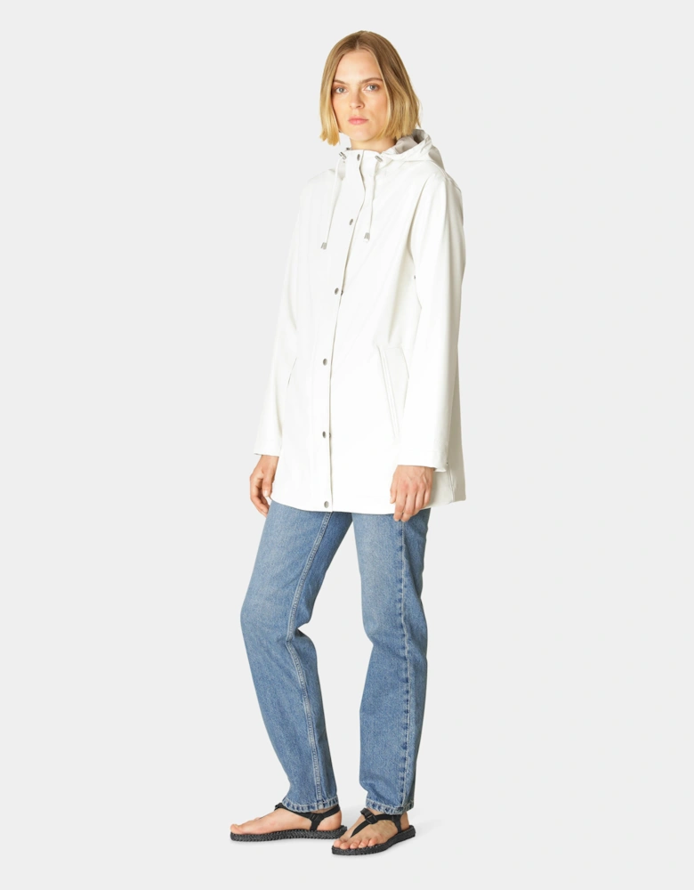 Rain Womens Short Rubberised Raincoat - Milk Creme 121