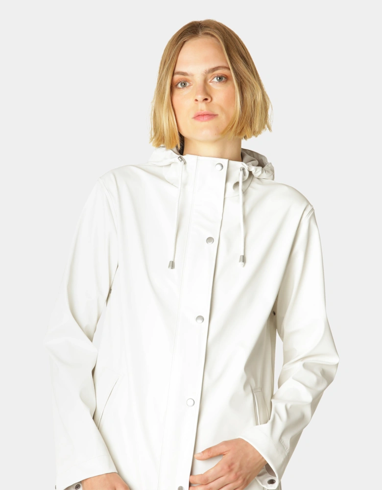 Rain Womens Short Rubberised Raincoat - Milk Creme 121