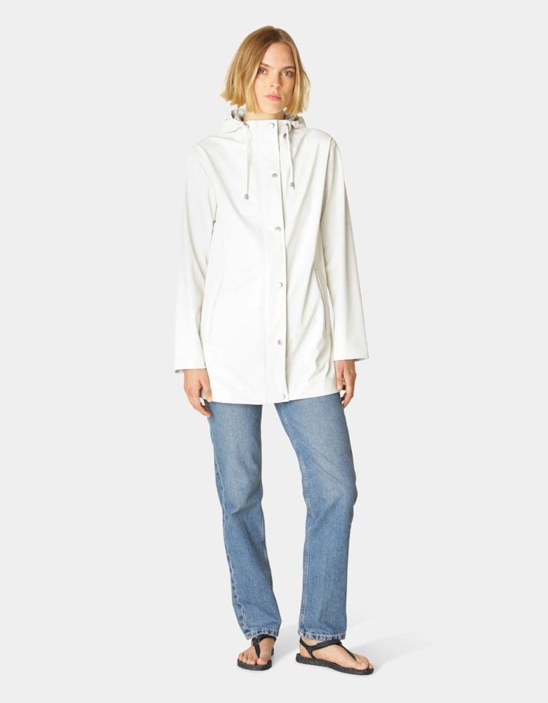 Rain Womens Short Rubberised Raincoat - Milk Creme 121