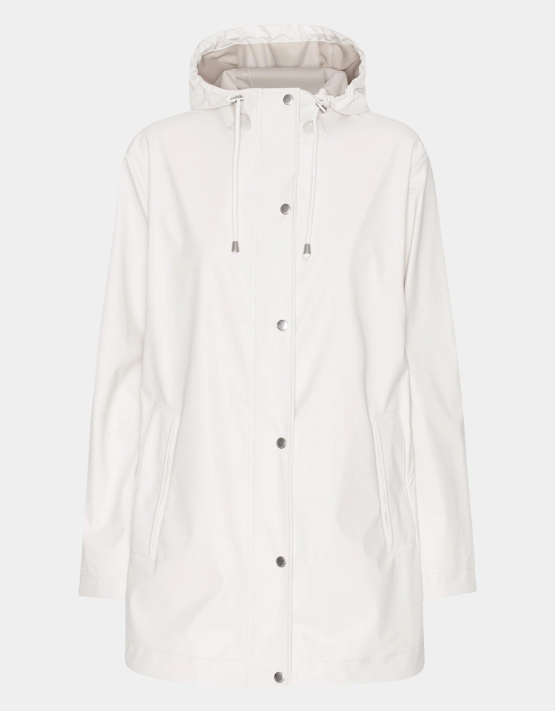 Rain Womens Short Rubberised Raincoat - Milk Creme 121