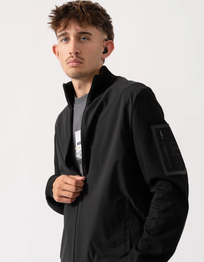 BOSS Green Momentum-X Mens Full Zip Jumper - Black 001