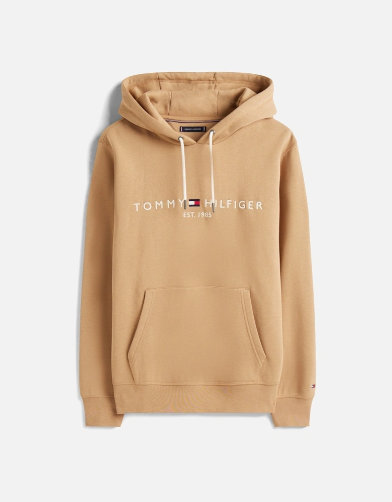 Tommy Logo Flex Fleece Hoodie - Timeless Camel