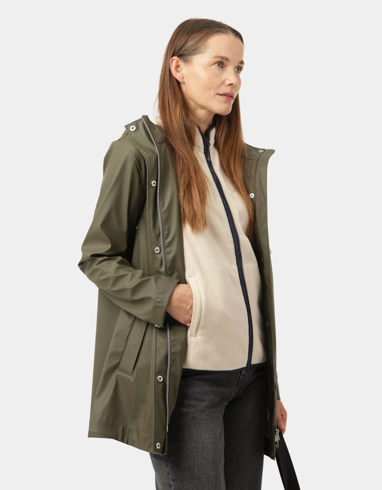 Rain Womens Short Rubberised Raincoat - Army 410