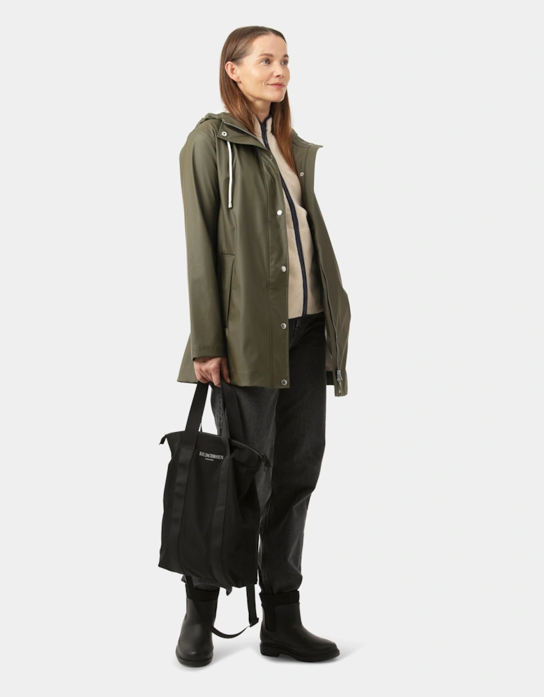 Rain Womens Short Rubberised Raincoat - Army 410