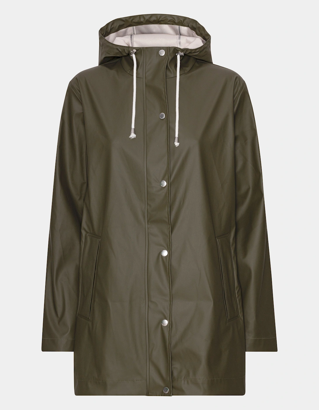 Rain Womens Short Rubberised Raincoat - Army 410