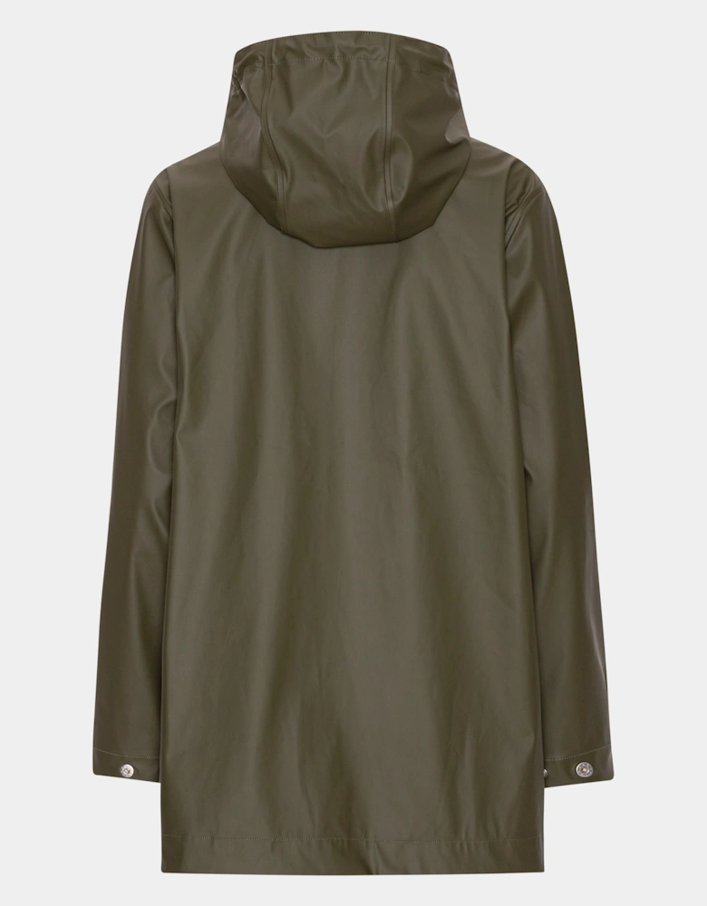 Rain Womens Short Rubberised Raincoat - Army 410