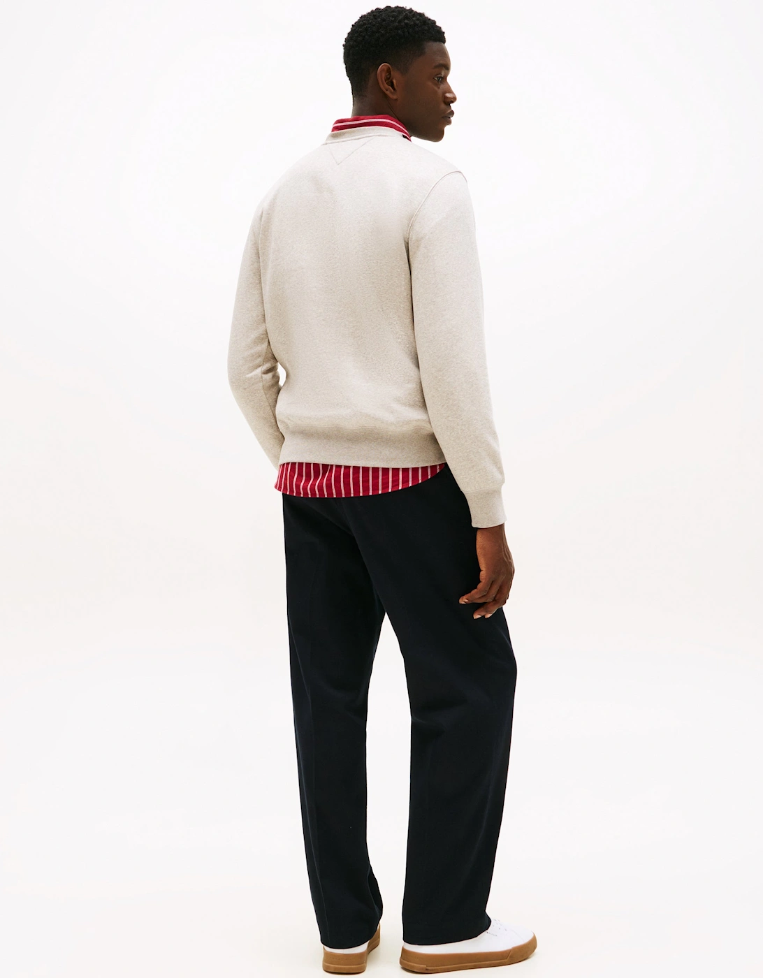 Tommy Logo Mens Sweatshirt - Heathered Pebble