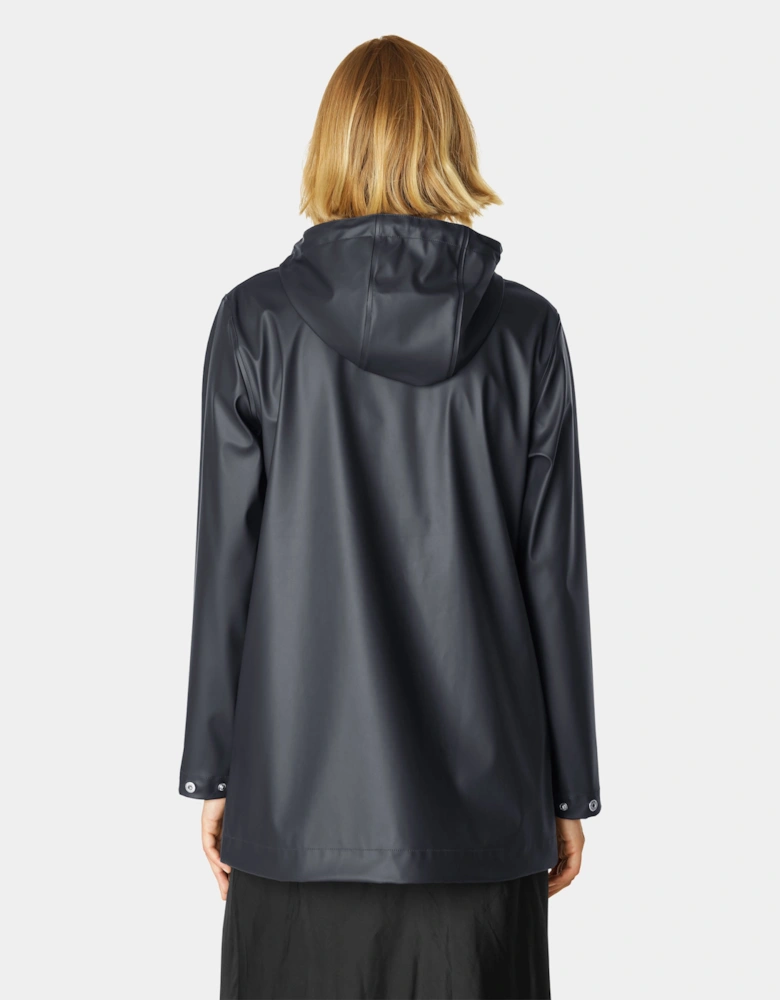 Rain Womens Short Rubberised Raincoat - Dark Indigo 660