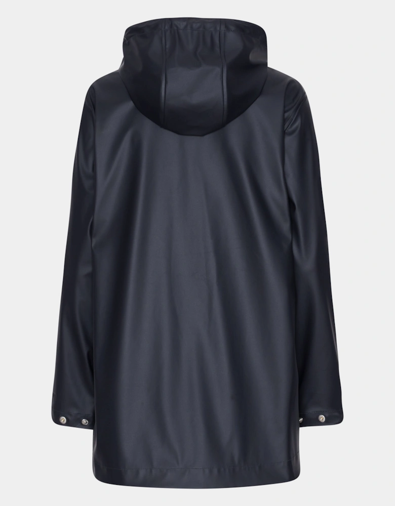 Rain Womens Short Rubberised Raincoat - Dark Indigo 660