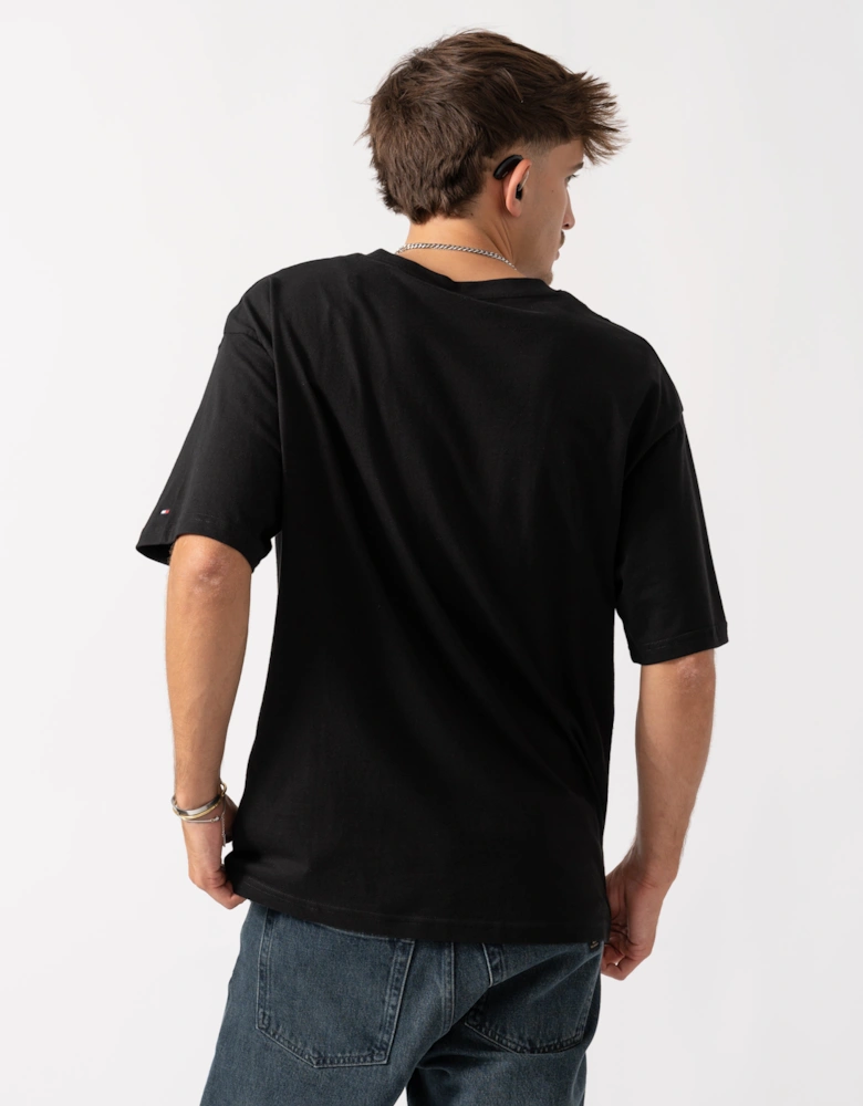 Contrast Logo Mens T-Shirt - Black