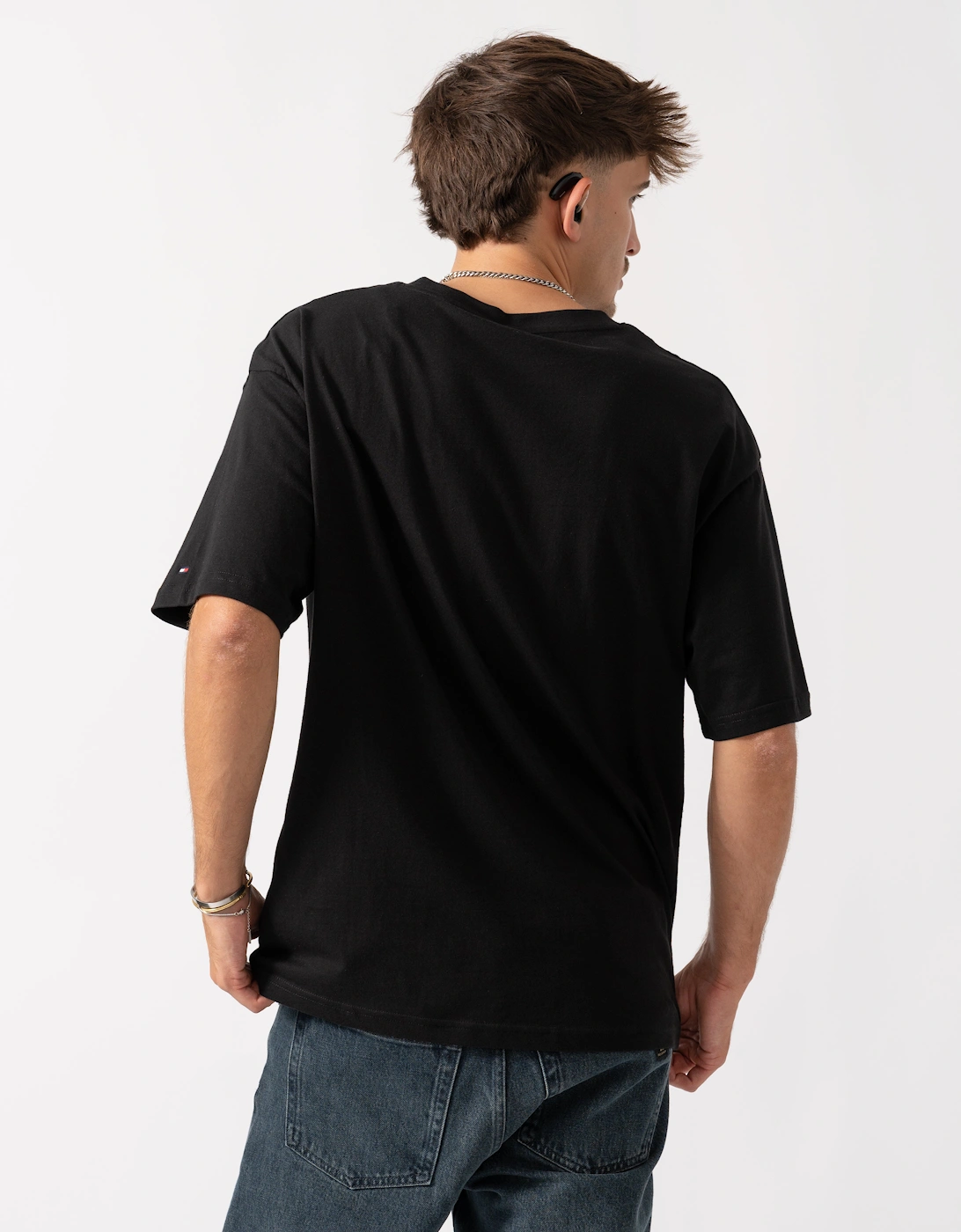 Contrast Logo Mens T-Shirt - Black