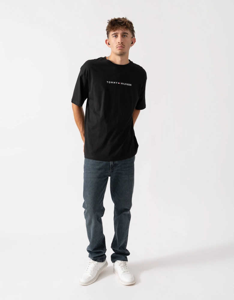 Contrast Logo Mens T-Shirt - Black