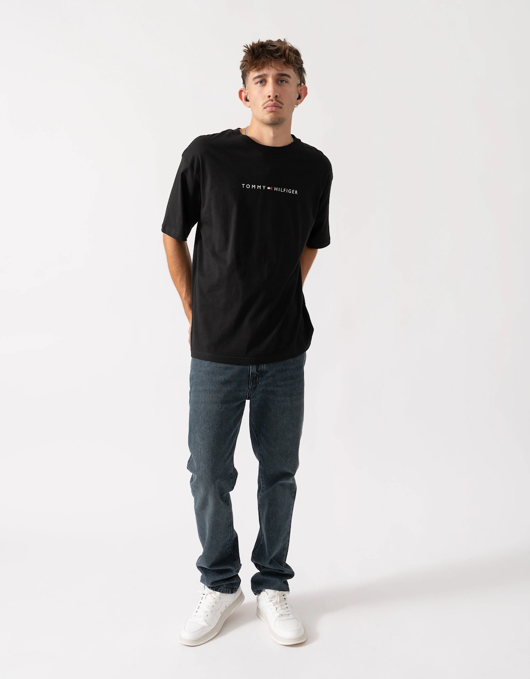 Contrast Logo Mens T-Shirt - Black