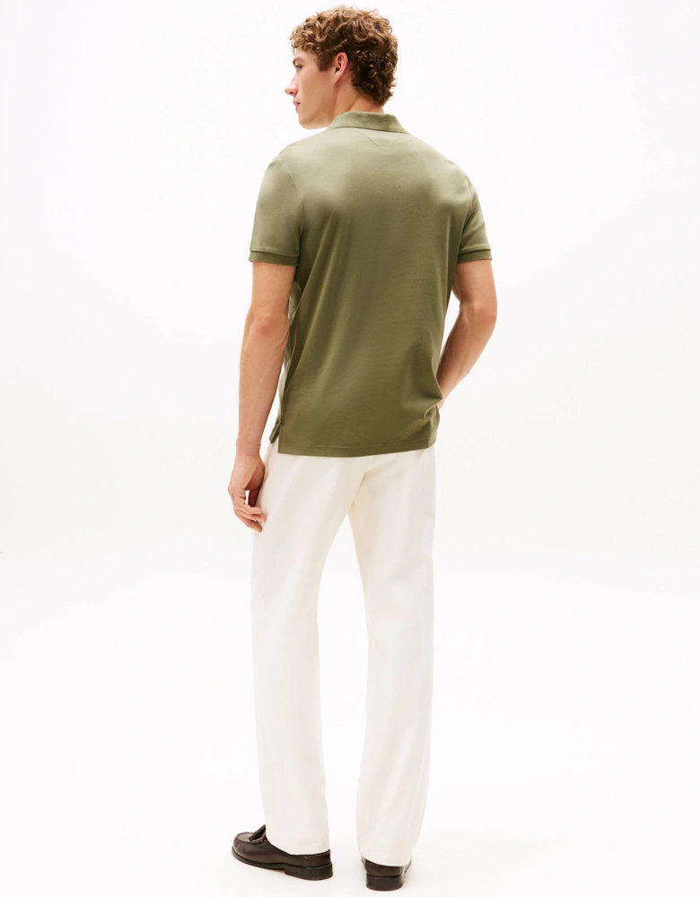 Liquid Cotton Regular Fit Mens Polo - Battle Green