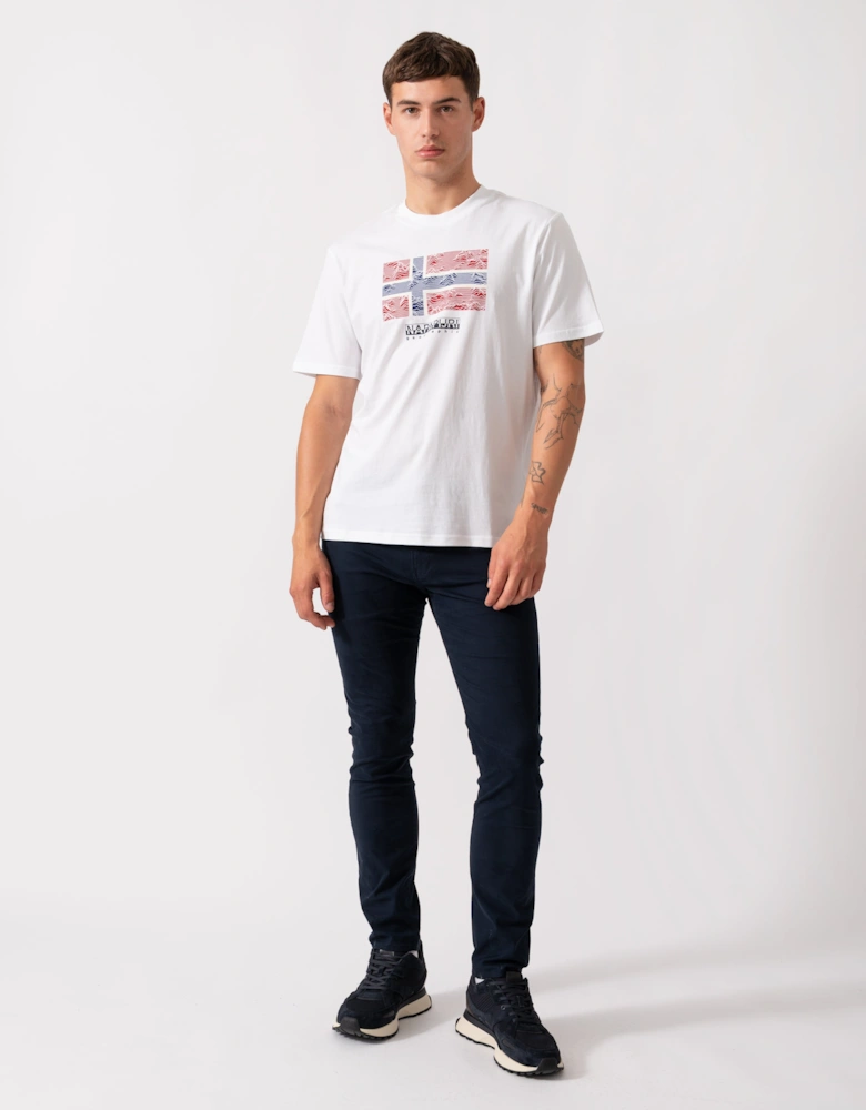 Drapeau Mens Short Sleeve T-Shirt - Bright White 002