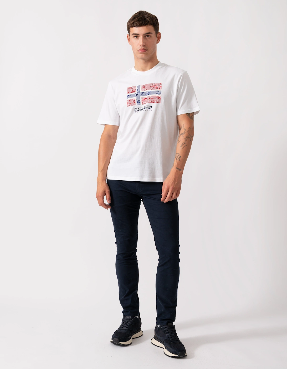 Drapeau Mens Short Sleeve T-Shirt - Bright White 002