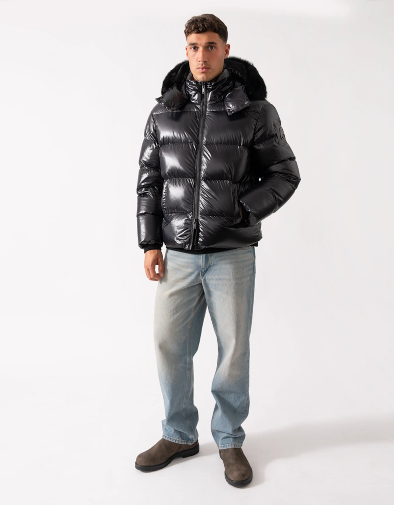 Kings Puffer Jacket Shearling - Black With Black Shearling 305