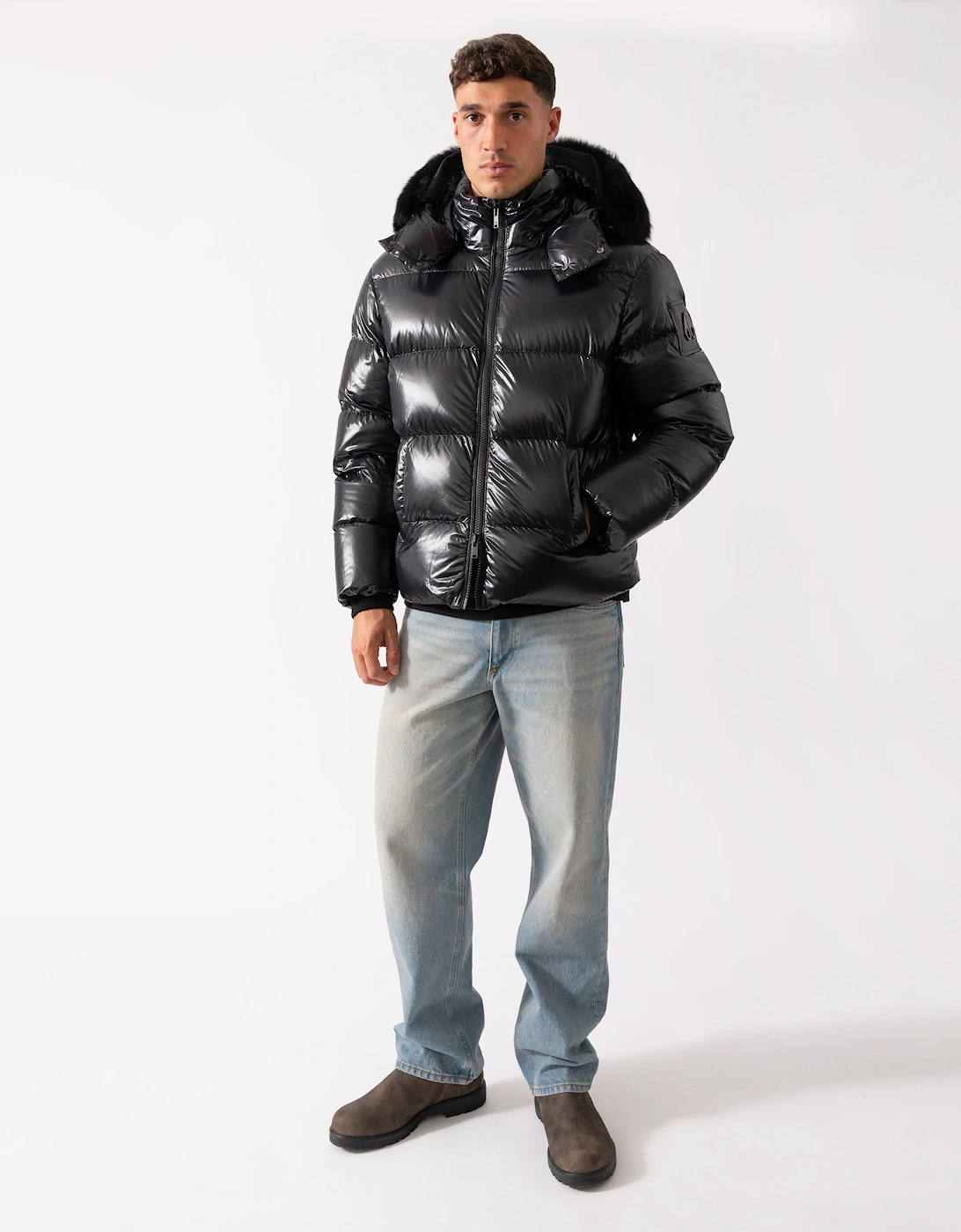 Kings Puffer Jacket Shearling - Black With Black Shearling 305