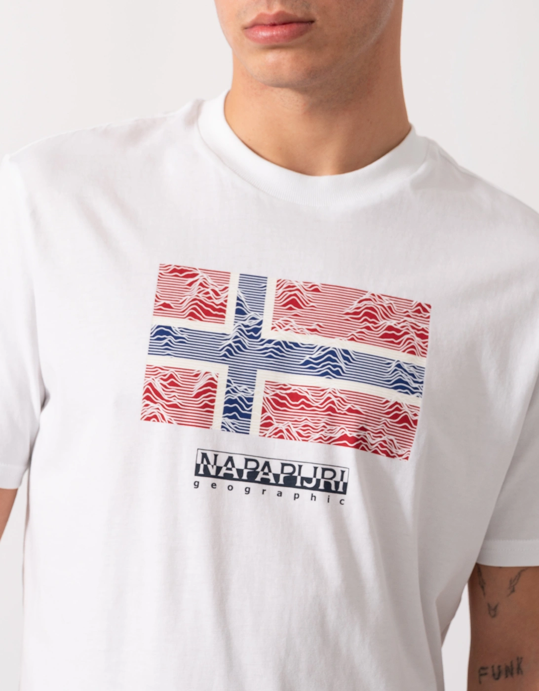 Drapeau Mens Short Sleeve T-Shirt - Bright White 002