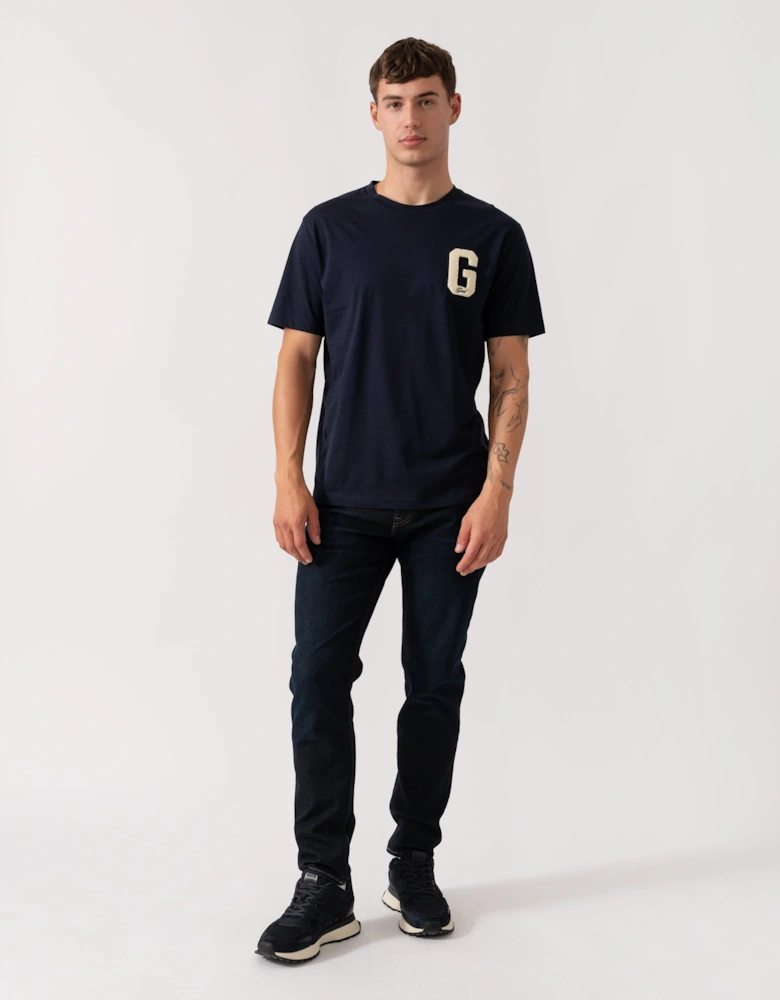 Mens G Badge Short Sleeve T-Shirt - 433 Evening Blue