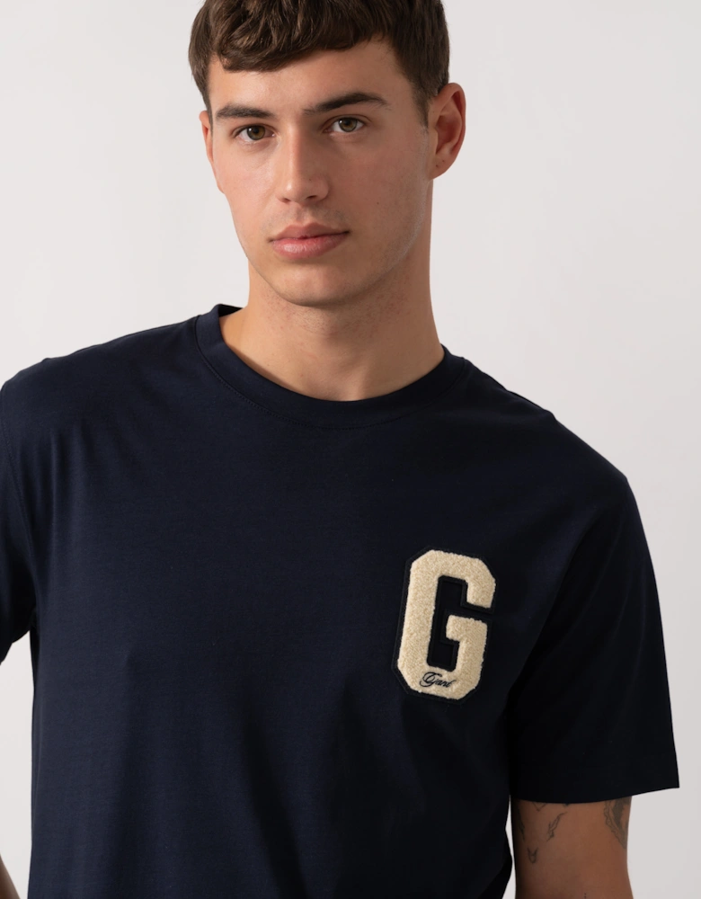 Mens G Badge Short Sleeve T-Shirt - 433 Evening Blue