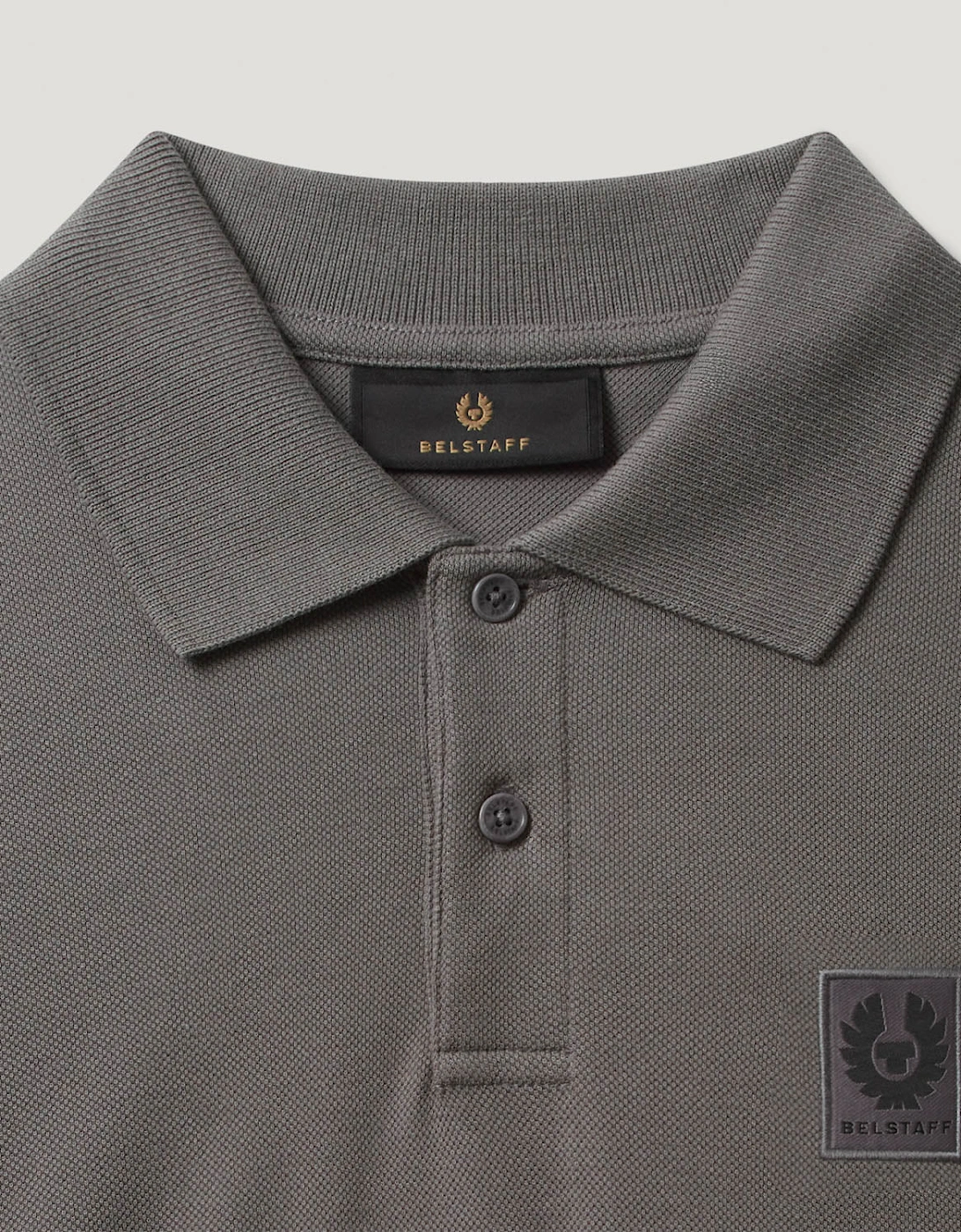 Long Sleeved Mens Essentials Polo - Tornado Grey