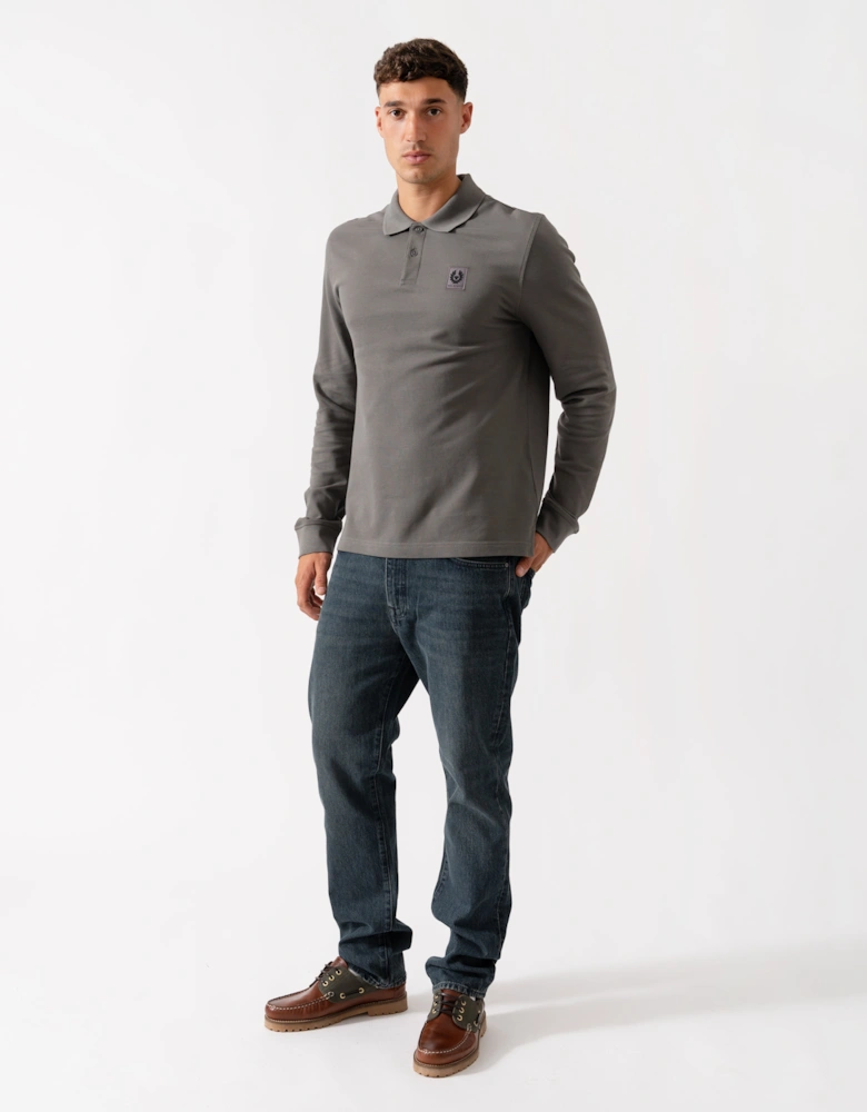 Long Sleeved Mens Essentials Polo - Tornado Grey