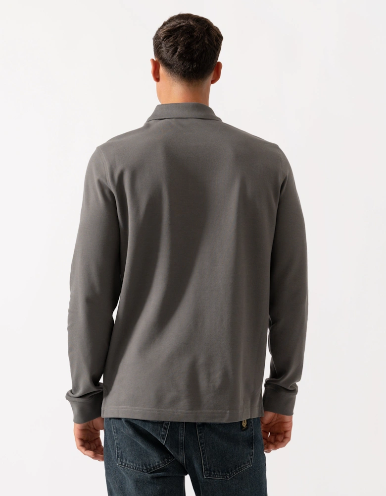 Long Sleeved Mens Essentials Polo - Tornado Grey