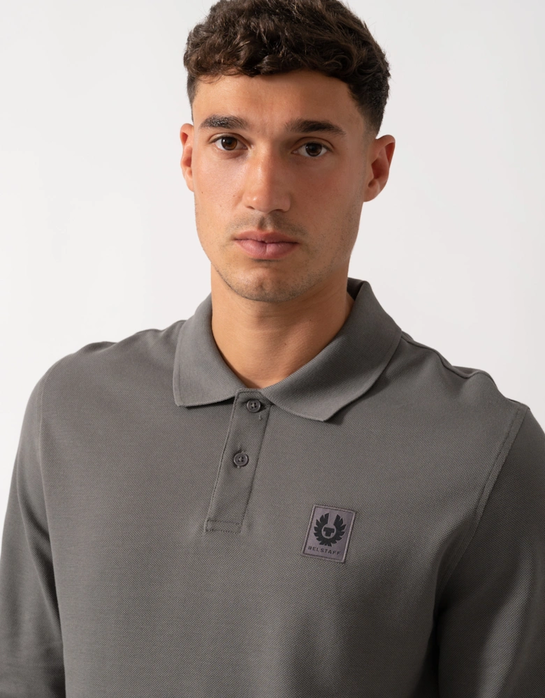 Long Sleeved Mens Essentials Polo - Tornado Grey