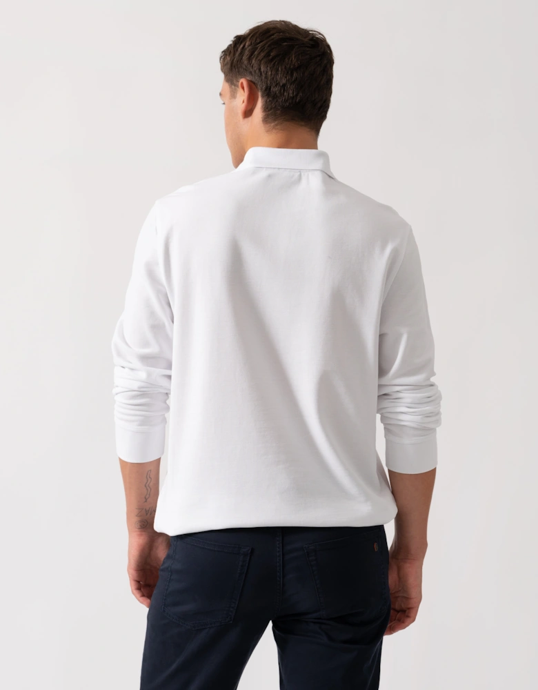Long Sleeved Mens Essentials Polo - White