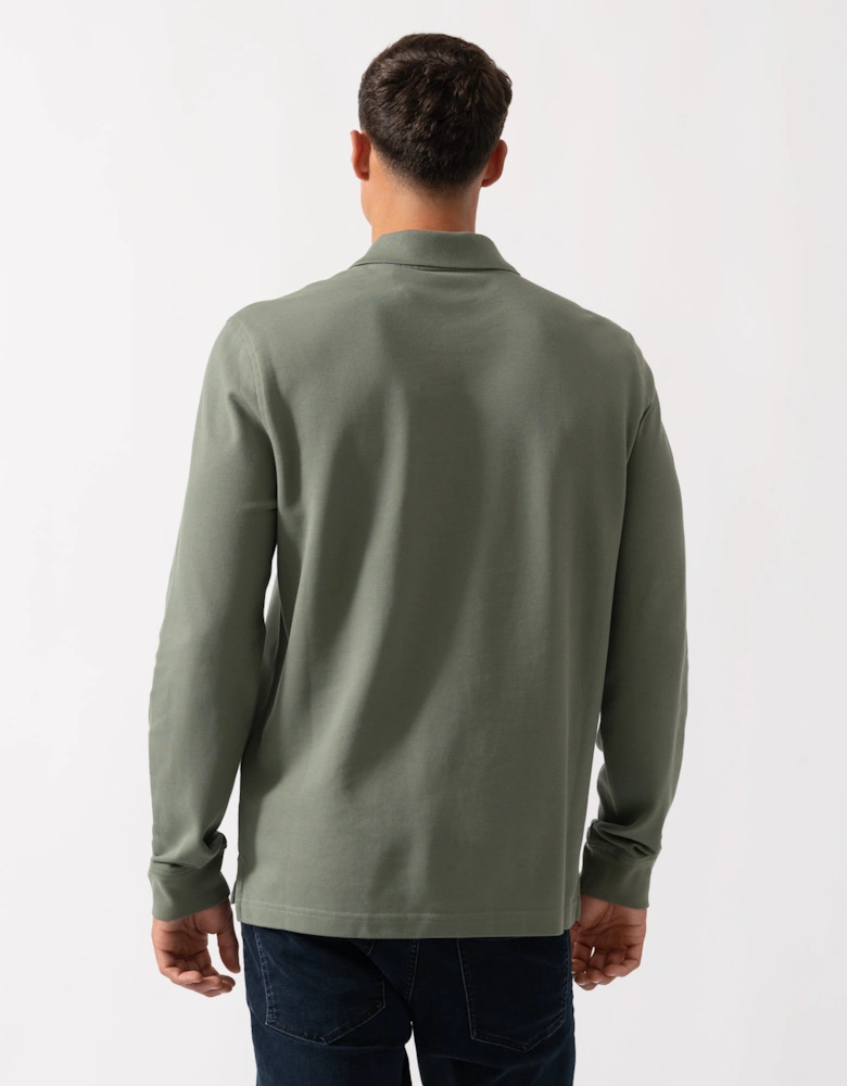 Long Sleeved Mens Essentials Polo - Sage Green