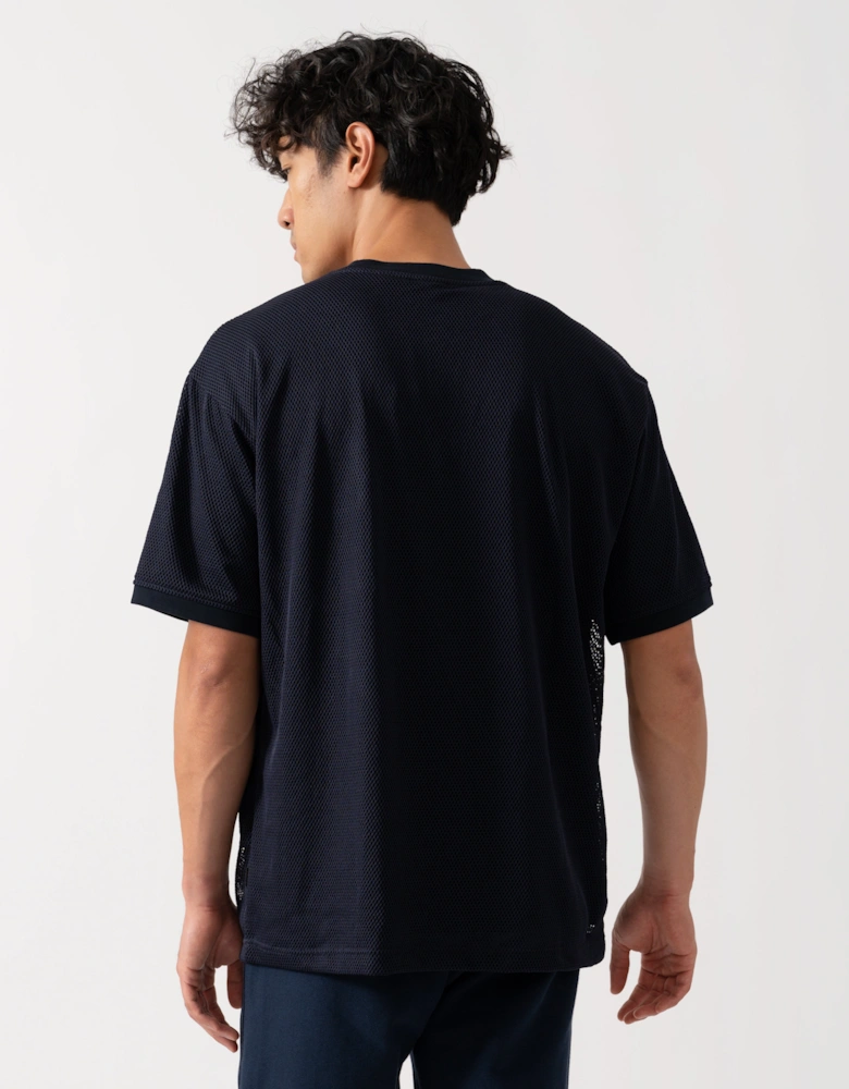 BOSS Orange Summer Mesh Mens T-Shirt - Dark Blue 404